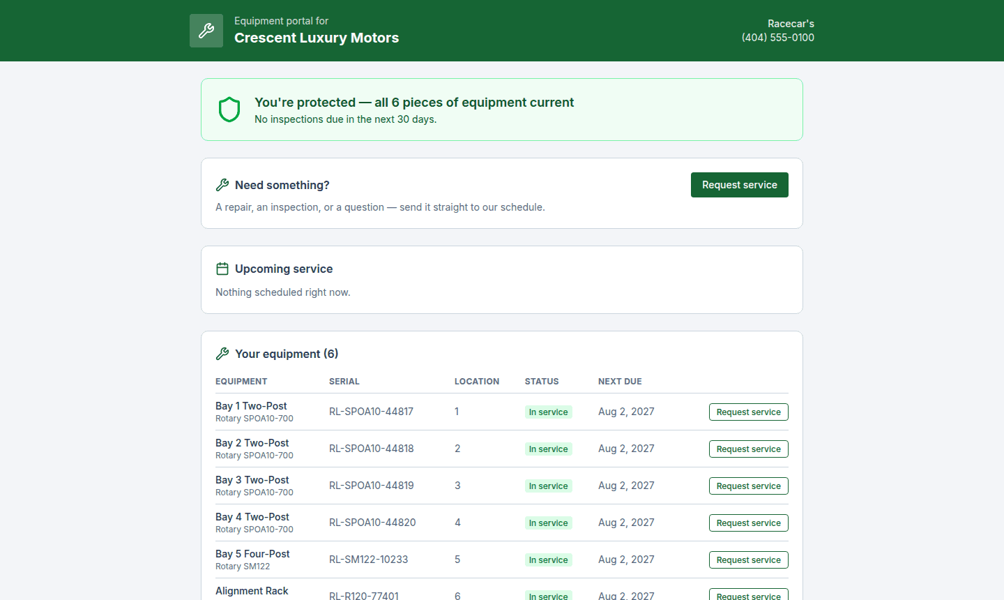 Branded customer portal with compliance status